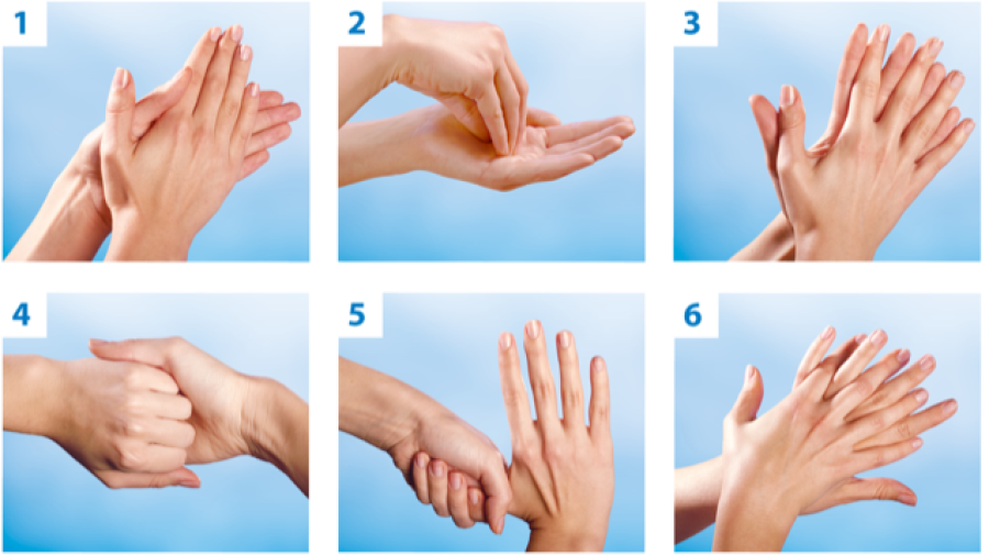 Hygienische Händedesinfektion in 6 Schritten